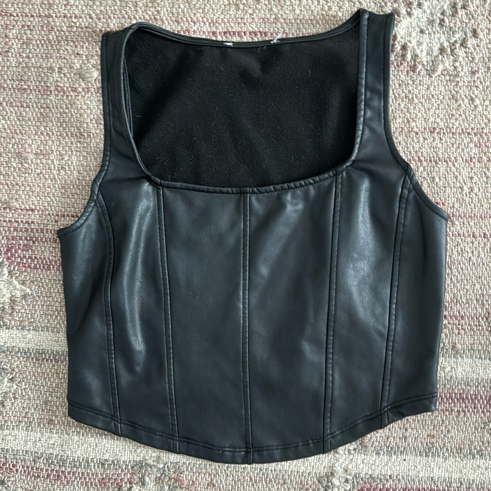 Stretchy pleather corset